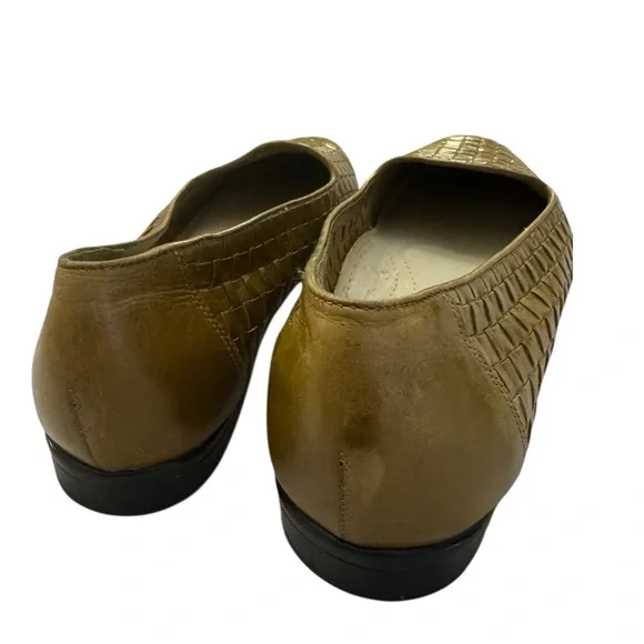 Trotters Vintage Woven Leather Loafers Women's 12N Olive Brown - Picture 7 of 10